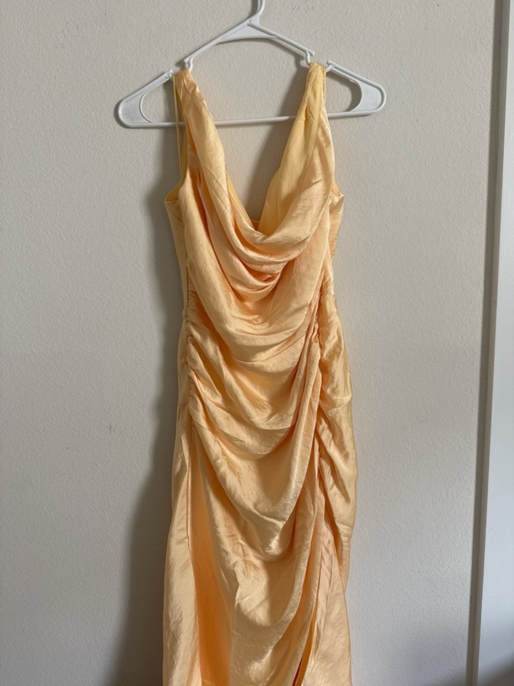Abercrombie & Fitch Yellow Draped Maxi Dress